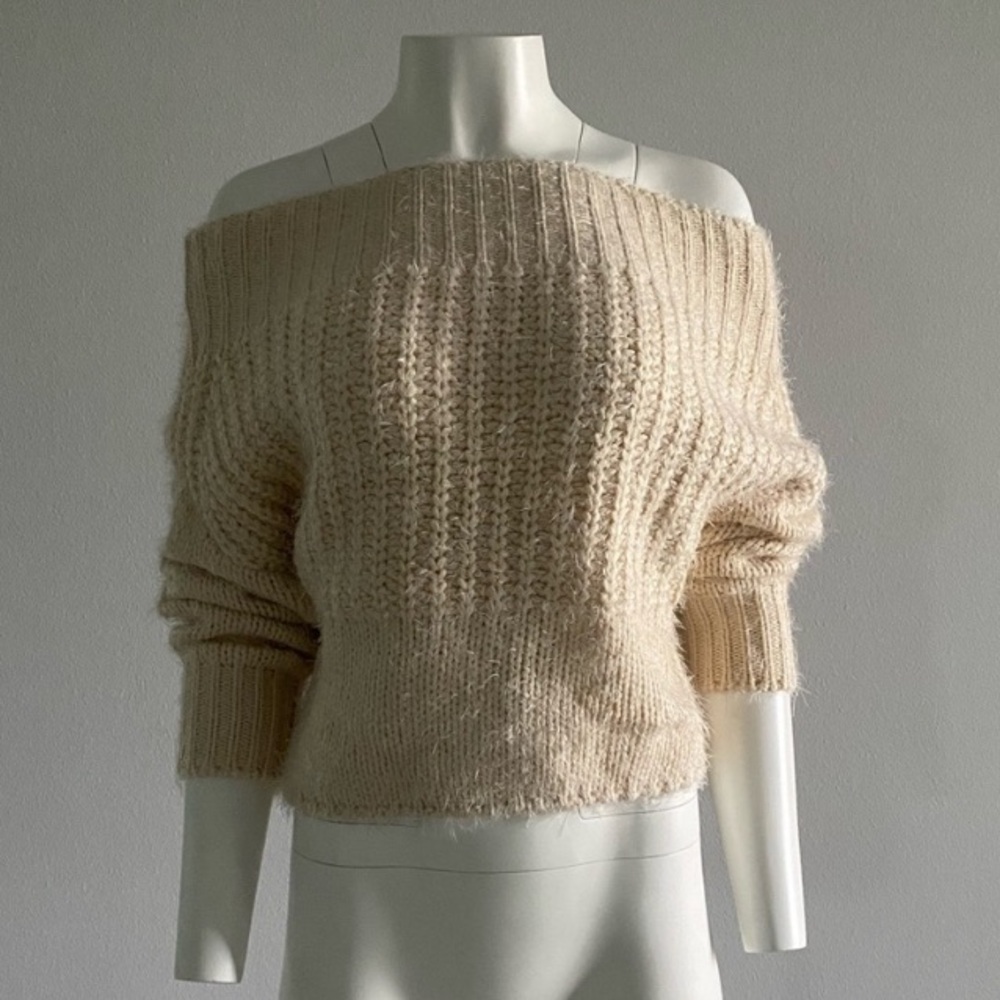Miracle Off-Shoulder Cream Sweater